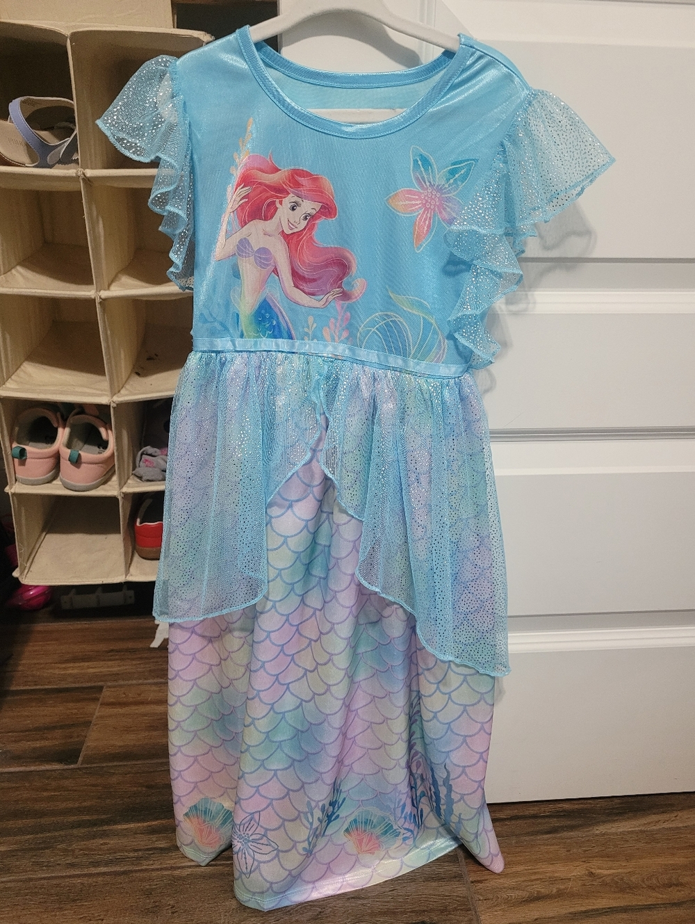 Disney Ariel Mermaid Dress - Light Blue with Pastel Scale Skirt